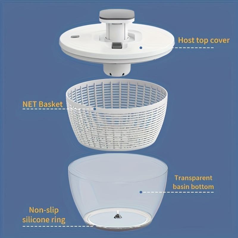 1.59gal Large Capacity Salad Spinner with Vegetable Chopper, Drain Basket, Bowl & Colander - Multifunctional Lettuce Spinner for Fruits & Vegetables