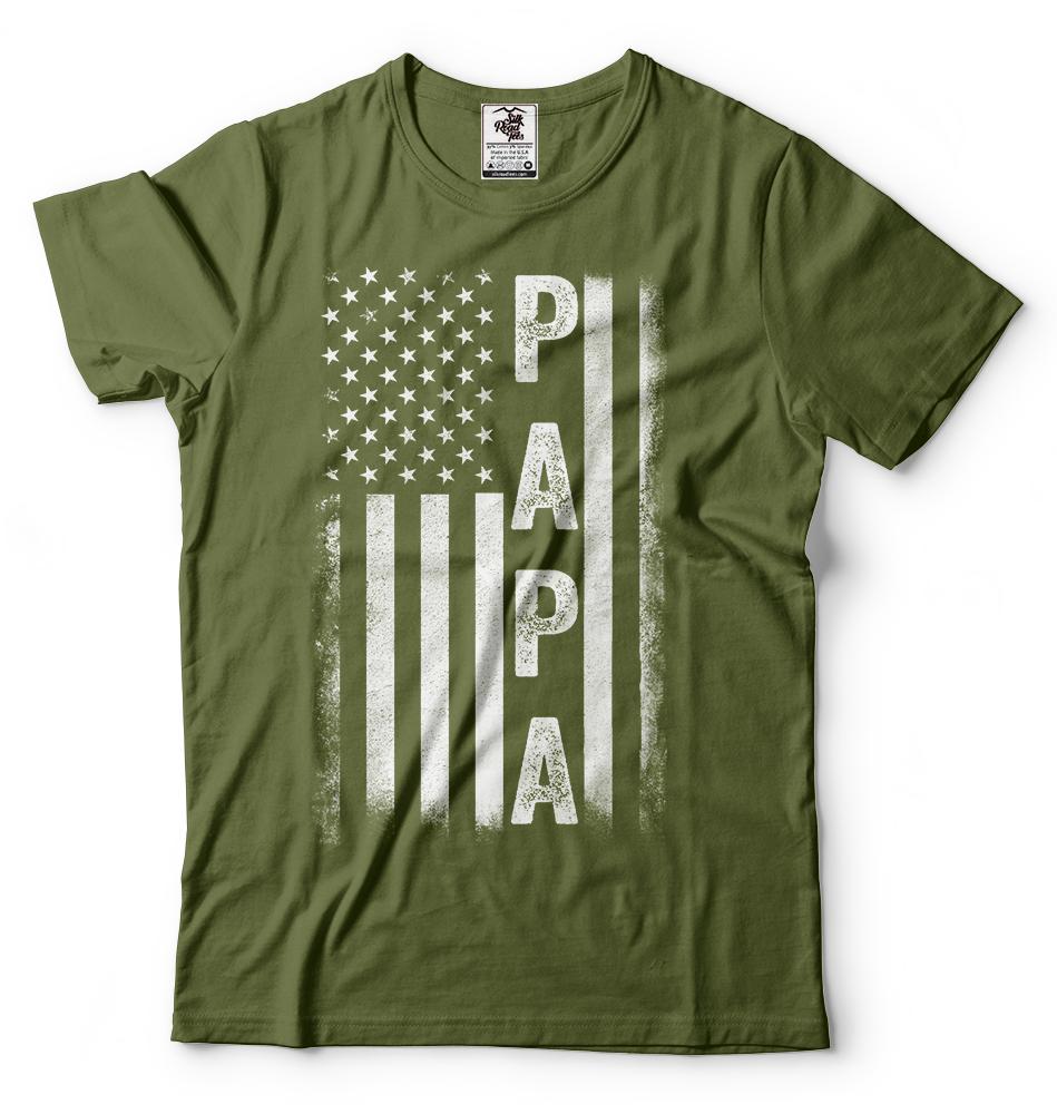 Papa And Dad Gift Tshirt Fathers Day Gift For Grandpa Dad Gifts American Papa