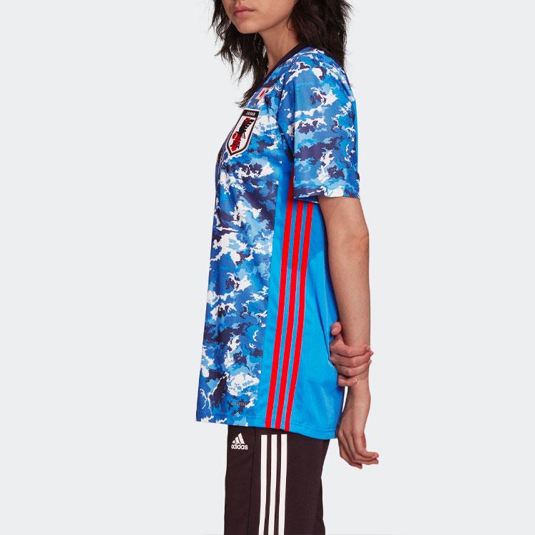 Adidas Футболка с коротким рукавом и V-образным вырезом Japan Home Fan Tie-Dye, женская, синяя ED7364