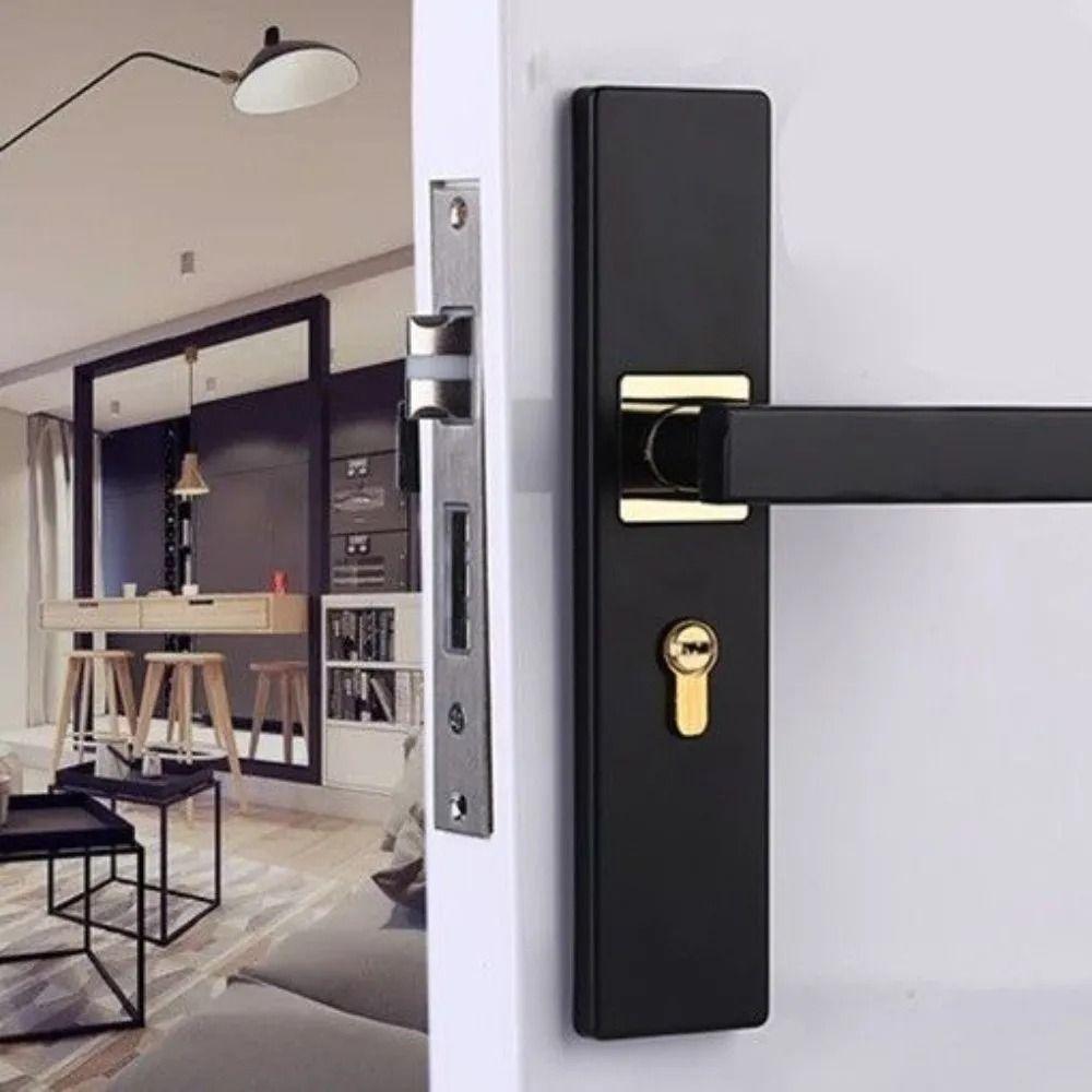 Универсальный комплект замка с ручкой для межкомнатной двери, бесшумный замок для двери спальни, дверная ручка, для внутренних и наружных дверей