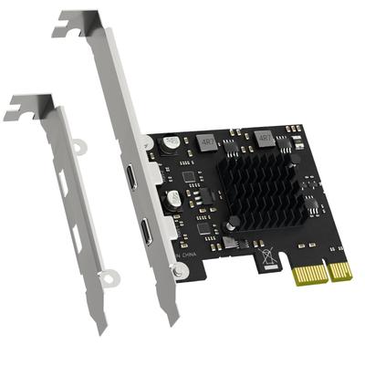GLOTRENDS U3142CX1 10Gb USB Gen2 to PCIE X1 Карта расширения с ASM 3142 Стандартный и низкопрофильный кронштейн 2 порта 3.1 Type-C Чип,