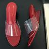 Fashion New PVC Transparent Wedge Slippers Women Sexy Open Toe Slide Sandals 2025 Summer Elegant Designer Shoes Sandalias De Mujer