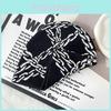 Y2k Goth Style Knit Hat With Chain Pattern For Streetwear And Hiphop Fans