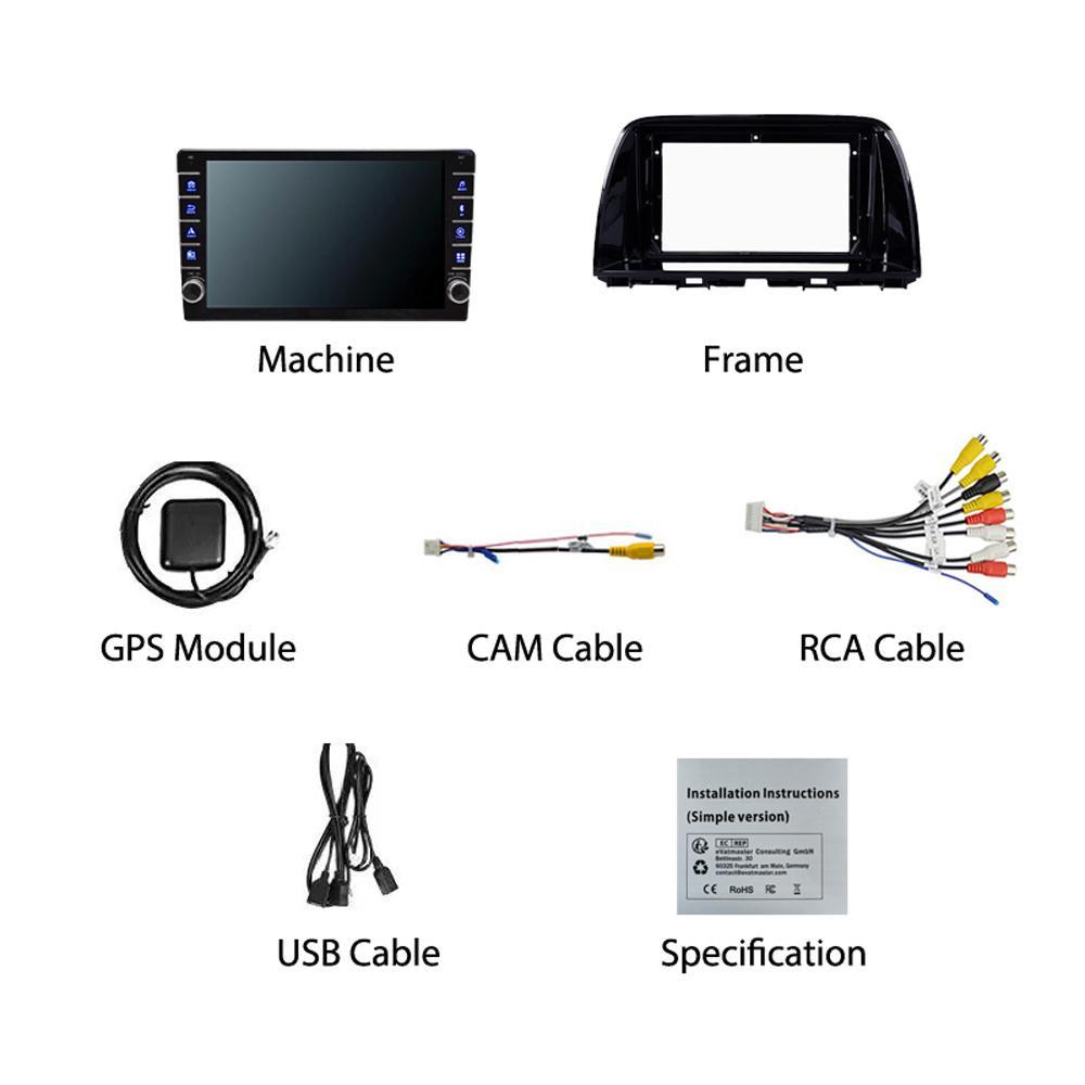 2 Din Android автомобильный радиоприемник мультимедийный видеоплеер для Mazda CX5 2012-2015 с кнопкой Carplay WiFi BT 2 + 32 ГБ
