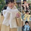 Solid Color Neck Warmer Windproof Wool Neckerchief Kawaii Neck Scarf Women Girl