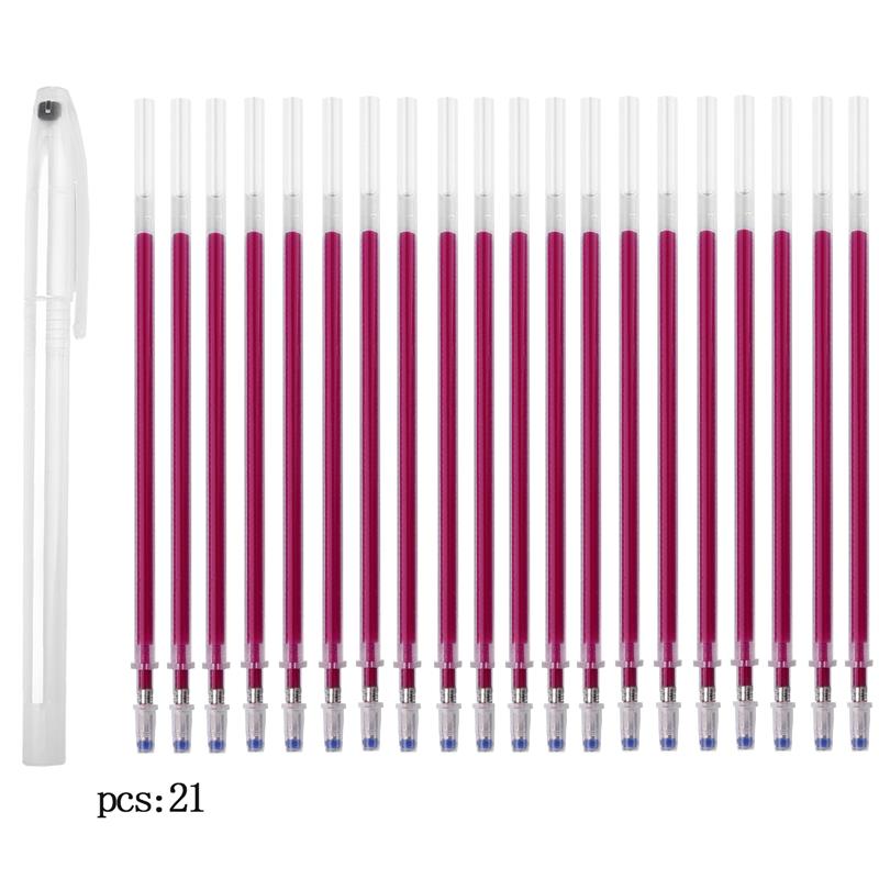 20 шт./набор Высокотемпературные исчезающие стираемые гелевые ручки Стержни Текстильные маркеры для ткани Тепловой портновский ПУ кожа Шитье