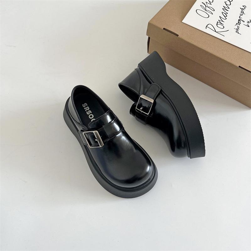 Туфли женские кожаные на платформе белого цвета в ретро-стиле в британском стиле 2025 года, универсальные туфли-лодочки Мэри Джейн на осень и зиму