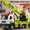 Crane Truck Toy with Movable Joints Sound Light Realistic Toddlers Alloy Construction Vehicle Engineering Truck Model Kids Boys Birthday Gift