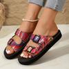 Thick-soled Slippers Women's Omen Lippers Large Size Belt Buckle Light Foam Soft Bottom Colored Slippers Women