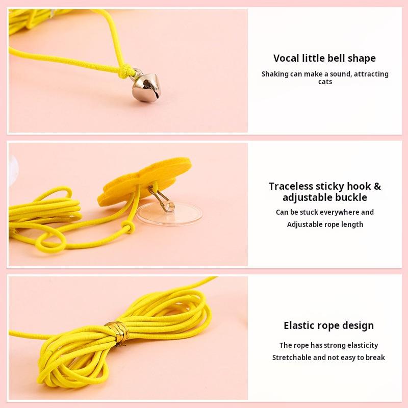 Мультяшный кот-тизер, игрушка для домашних животных, телескопическое расширение, товары для домашних животных для самостоятельного развлечения, регулируемая веревка, дверная рама, подвесной войлок, новые уникальные качели