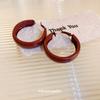 Серебряная игла с каплями масла Кольцо-серьги цвета Ангола красный Пирсинг-серьги с нишевым преувеличенным дизайном Серьги high-end light luxury