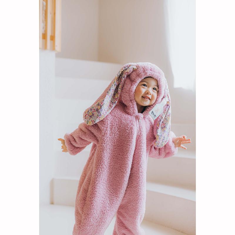 Spring Baby Girls Boys Rabbit Romper Jumpsuit Hooded Pajamas Boys Homewear Outfits Baby