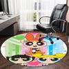 1pc Powerpuff3 Carpet, Round Rug, Comfortable, Suitable for Entryways, Living Rooms, Office, And Bedrooms, Christmas Decoration