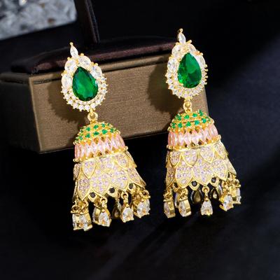 Серьги-подвески Needle Heavy Industries Luxury Full Diamond, роскошные серьги-подвески с полным бриллиантовым паве, в дворцовом стиле, полые, с цирконом, в форме капли воды
