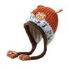 Parent-child hats cute cartoon new boys and girls wool hats warm thickened children's ear protectors knitted hats tide