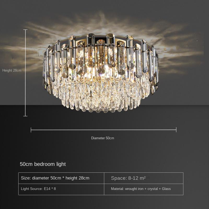 Легкий роскошный хрустальный потолочный светильник для гостиной, современная простая атмосфера, роскошные высококачественные круглые лампы и фонари