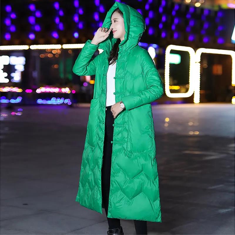 Длинный пуховик в стиле ретро с литературным принтом, хлопковая куртка с капюшоном, удлиненная толстая свободная ветровка с разрезами