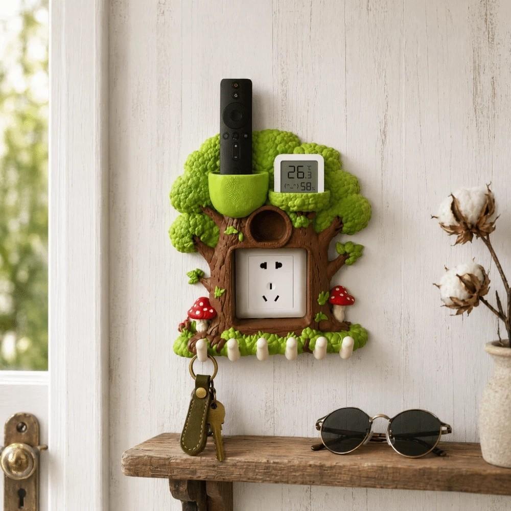 3D Printed Forest Tree Hole Switch Storage Rack Creative Remote control storage  Living Room Decor