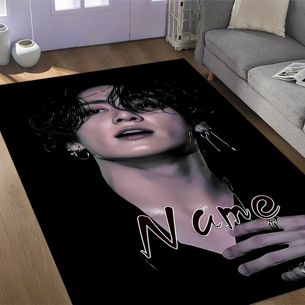 Bold Unique Style Customizable Name Carpet Design for Entryway Kitchen Foyer Decorate room Anti-slip Rug Anime Office Decor Best for Christmas