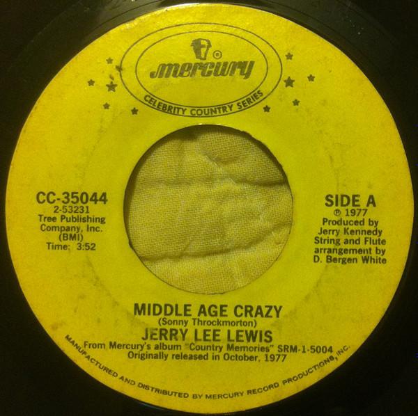 7inch Record JERRY LEE LEWIS - Middle Age Crazy CC35044 Mercury 1977 US Folk Used
