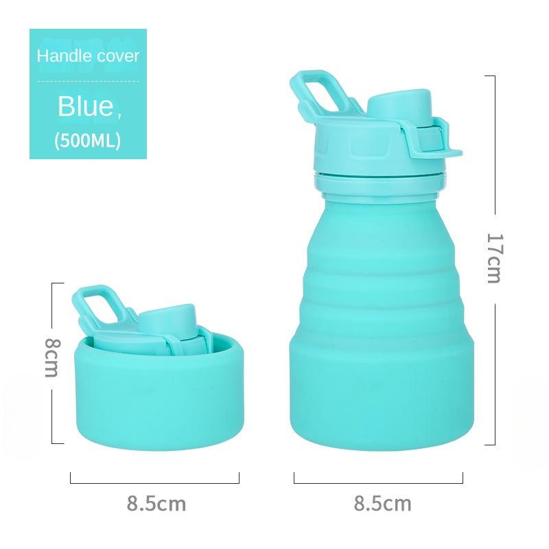 Outdoor Activity Latest Product Silicone Folding Cup with Handle Travel Workout Athletic Water Bottle Hand Warmer Lightweight Anti-Fall Big Belly Cup