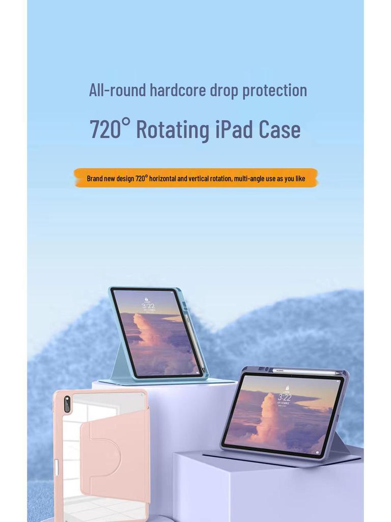 Huawei MatePad 11 Case: Acrylic Protective Shell with Pen Slot & 360° Rotation for Air 11.5S.