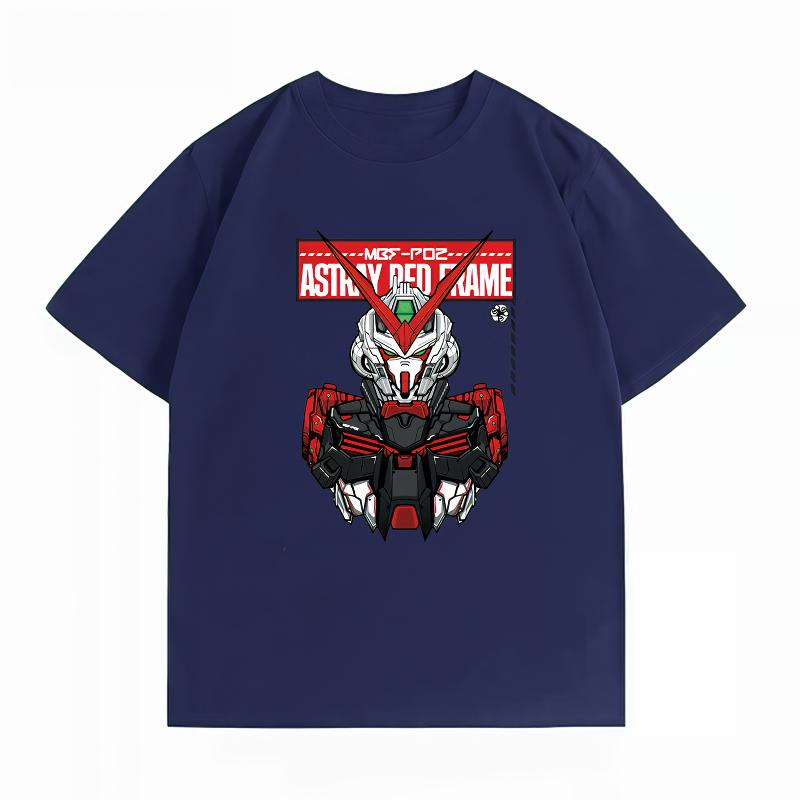 Unisexs Clothing New 100 Cotton Summer TShirt Gundam Unisexs TShirt Astray Red Frame Print Casual Unisexs TShirt