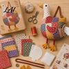 Kids Sewing Project Kit DIY Patchwork Tissue Box Cover Kit Farm Animal