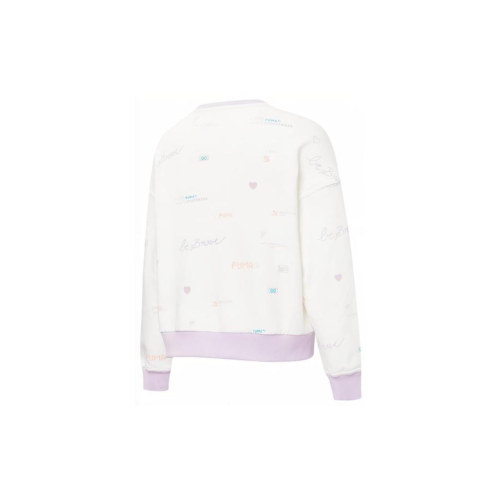 PUMA Sweatshirts Women's White Crew Neck Moderate Regular 531280-02
