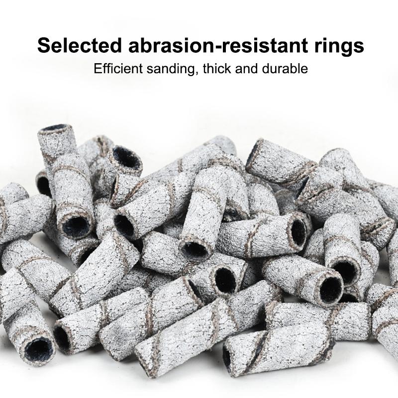 Versatile 3mm Nail Drill Bits 50 Pcs Set Effective Sanding Bands for Gel Acrylic Polish Treatment