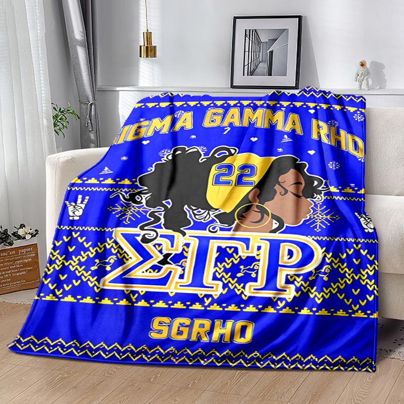 1pc Blanket Sigma SGR Gamma Rho Print Design, Lightweight Blanket for Sofa, Bed- Soft &Warm, Gift for All Seasons like Christmas, Halloween