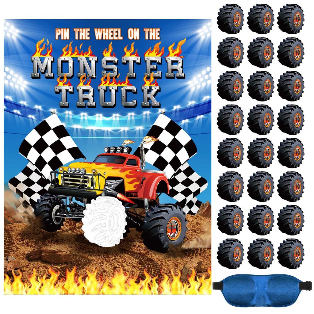 Custom Monster Truck Off-Road Theme Party Supplies Party Decorations Banner Tableware Tablecloth Tissue Birthday Arrangement