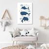 Canvas print, Merry whales