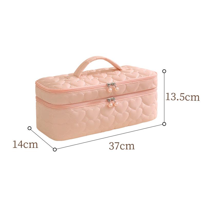 Double-Layer Hair Dryer Storage Bag Portable Large Capacity Dustproof Curler Makeup Bag With Handle Carrying Case For Travel