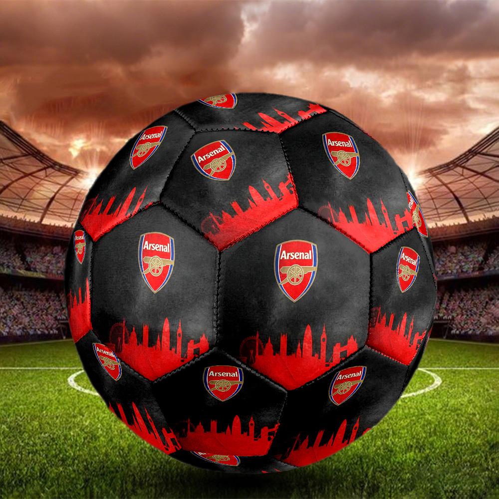 ArsenalIndoor Soccer Ball Colorful All Ages Machine Stitched PVC Competition Ready Durable High-Bounce