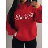 Smile Font Language Butterfly Pattern Hoody For Women Sport Pocket Clothing Cute Multicolor Streetwear Autumn Fashion Hoodies