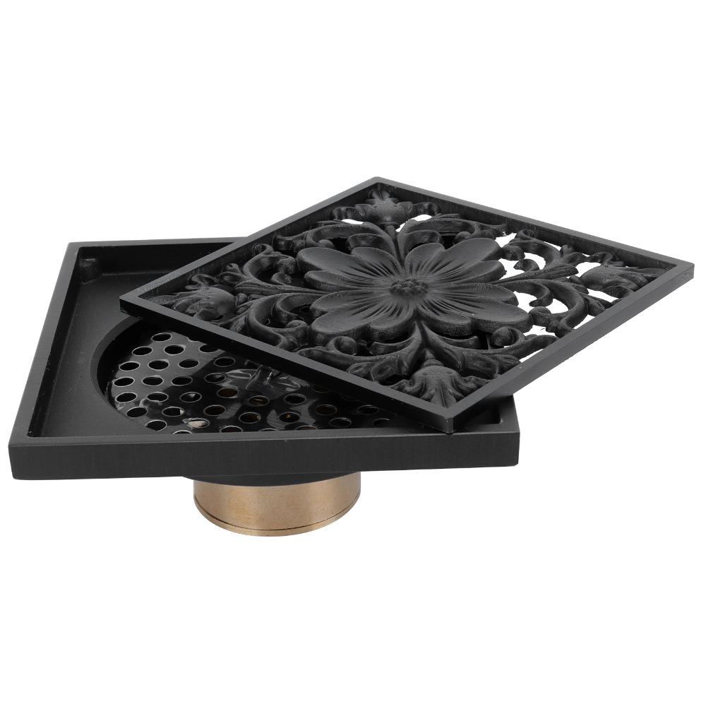 Brass Floor Strainer Square Floor Drain Universal Fit Concealed Floor Drain Commercial Use