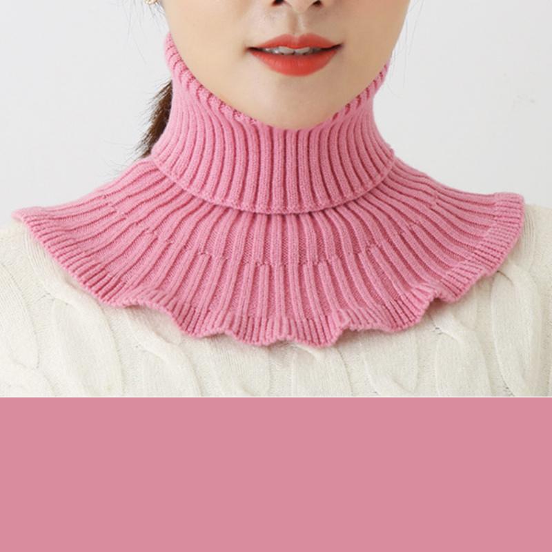 Winter Scarf Women's Coldproof Warm Knitted Neck Scarf Women's Fake Collar Red Scarf