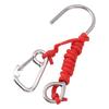 Diving Stainless Steel Single Hook Diving Reef Hook with Lanyard Quick Release Buckle Red