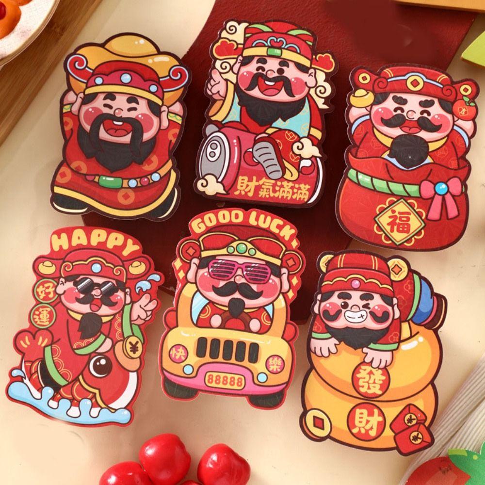 6PCS Blessing Snake Year Red Envelope Lucky 2025 Hong Bao Cartoon New Year Money Envelope Children