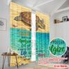 2pcs 2D Flat Printing Drapes Sea Turtle Beach Life Happy 100% Polyester Fabric Without Electricity 0 Use for All Occasions