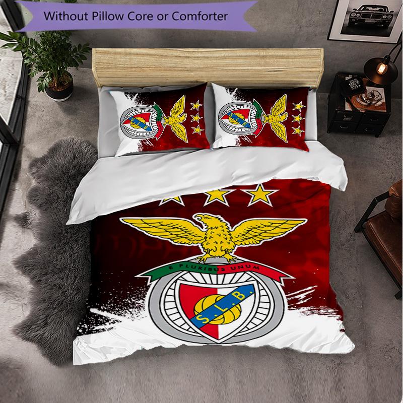 Benfica 3 Piece Bedding Set Soft Duvet Cover Set with Pillowcases Printed Bedroom Decor Set for Home
