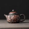China Jianshui Purple Clay Black Ceramic Handmade Full Dragon Carving Teapot Kettle Porcelain Kung Fu Tea Set Drinkware