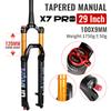 NANLIO X7 PRO Пружинно-воздушная вилка для горного велосипеда 26 27.5 29 дюймов Ход 120 140 мм Регулировка отскока Металлические втулки Черно-золотая вилка для велосипеда