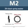 Yigu 304 Stainless Steel Black Spring Washer - Thickened Split Design for Shock Absorption