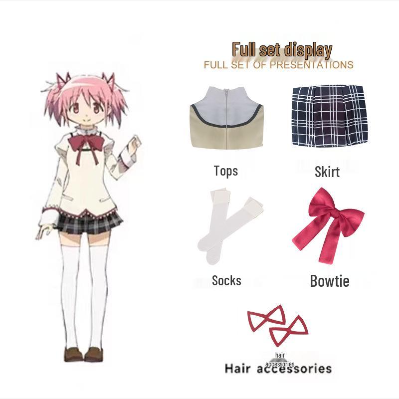 В наличии Школьная форма Косплей Puella Magi Madoka Magica - Мадока, Хомура, Саяка, Мами