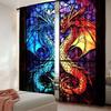 2 шт. Яркие шторы с синими и золотыми драконами, подходящие для гостиной, столовой, кухни, спальни, ванной комнаты, кабинета, офиса