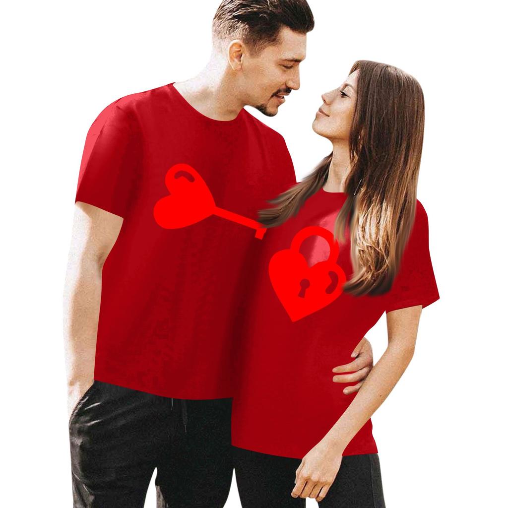 Женская повседневная футболка с круглым вырезом и коротким рукавом с принтом ко Дню святого Валентина