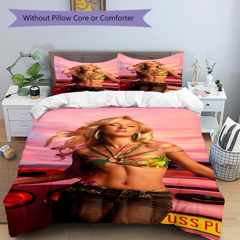 3pcs Zara Larsson Bedding Set Duvet Cover Closure Includes 1 Duvet Cover & 2 Pillowcases, Soft and Comfortable for All Seasons.