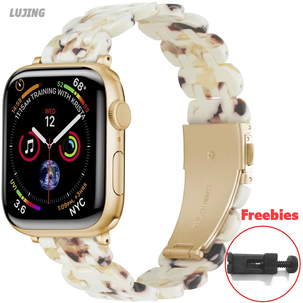 Ремешок из смолы для Apple Watch Band 44 мм, 49 мм, 40 мм, 42 мм, 41 мм, 45 мм, 38 мм, женский браслет IWatch Series 9, 8, 7, 6 SE 5, 4 Ultra2, ремни Correa